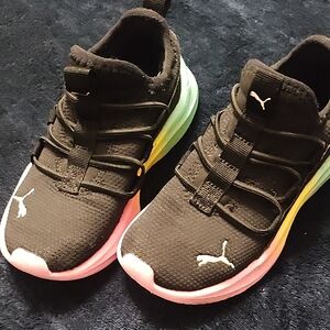 Puma Kids' Black Sneakers with Rainbow Sole